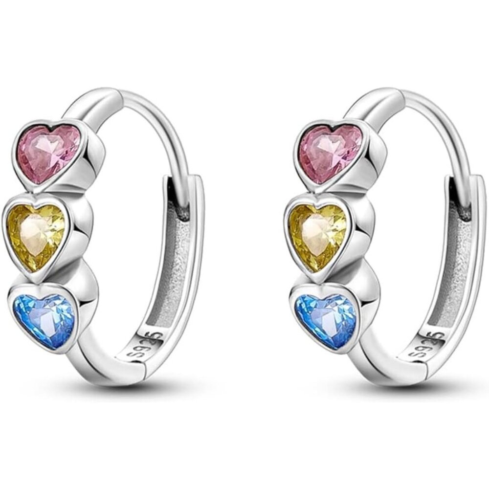 Women Heart Shape Drop Earrings Various Hypoallergenic Star moon Sterling Silver